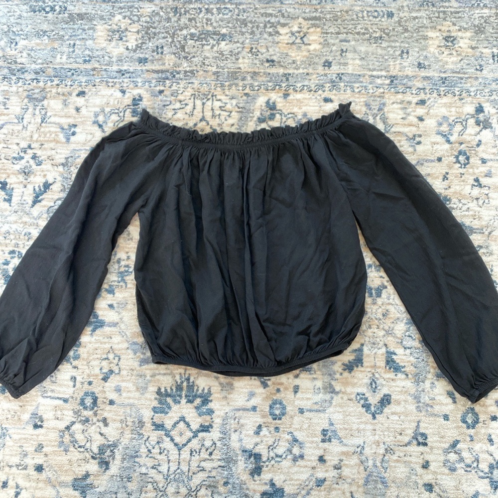 brandy melville black off the shoulder crop top